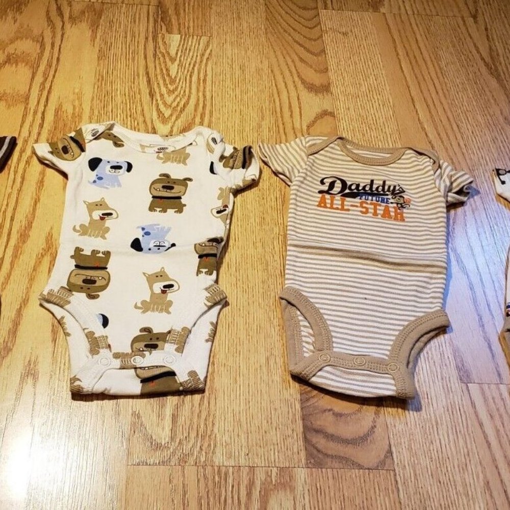 Just One You Baby Boys Bodysuits Lot of 4  Size: Newborn